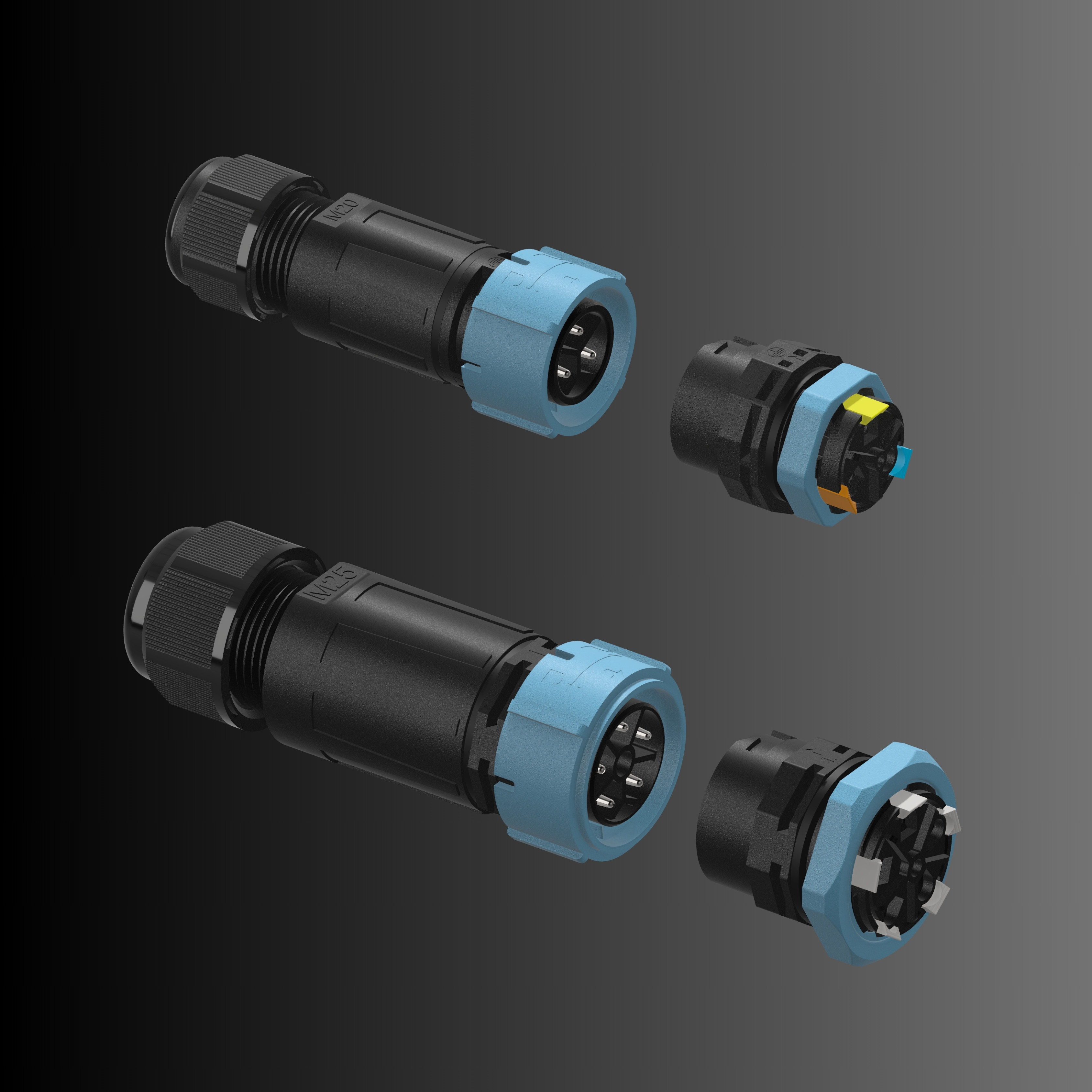 ip68 waterproof connector 3 pin